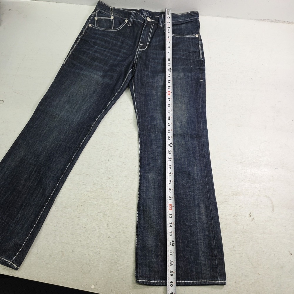 Rock & Republic Men's Jeans 34x30 Dark Wash Thick Stitch Boot Cut Flap Y2K NWOT - Picture 7 of 11